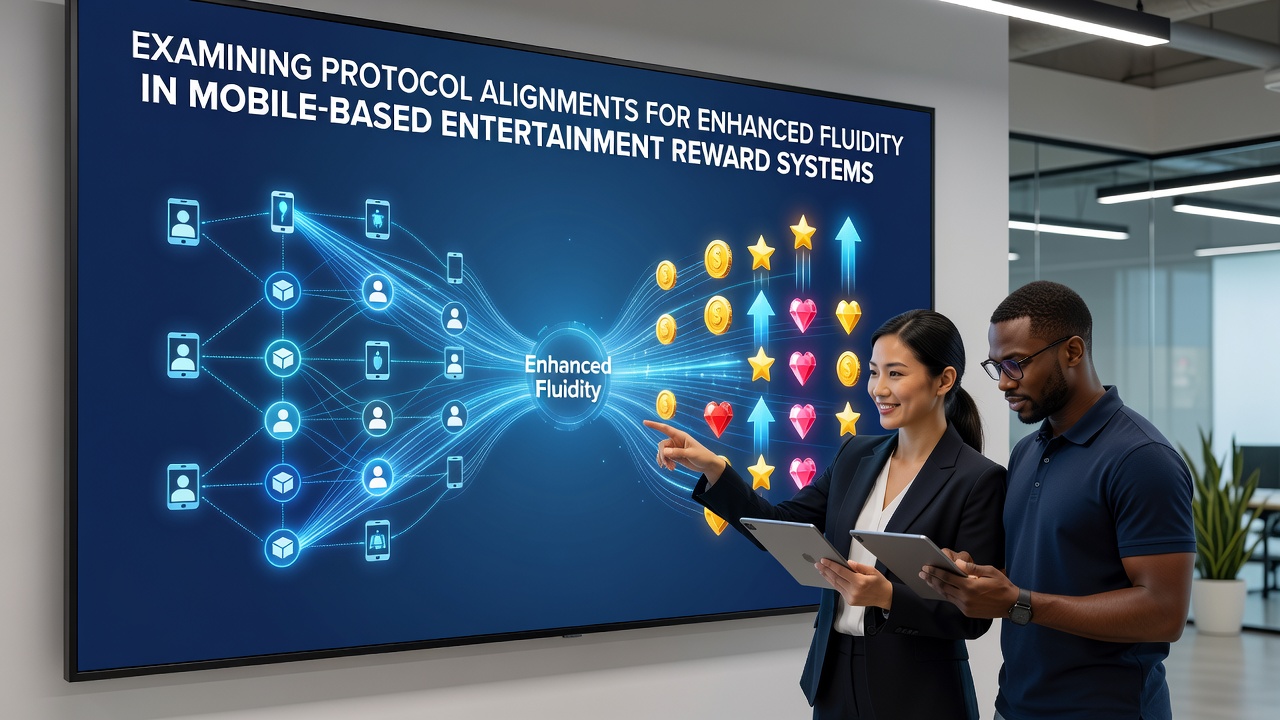 Mobile device displaying synchronized reward protocols across entertainment platforms