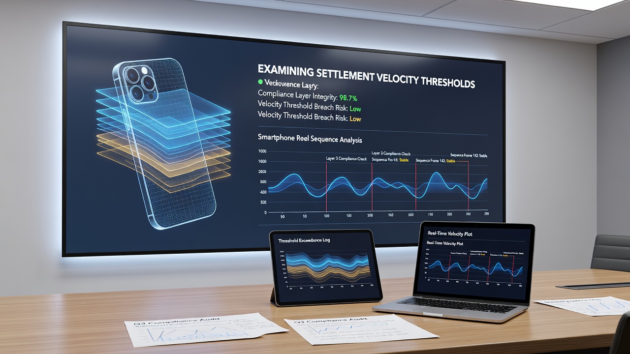 Flowchart illustrating layered compliance checks for settlement velocity in virtual dealer and athletic prediction platforms