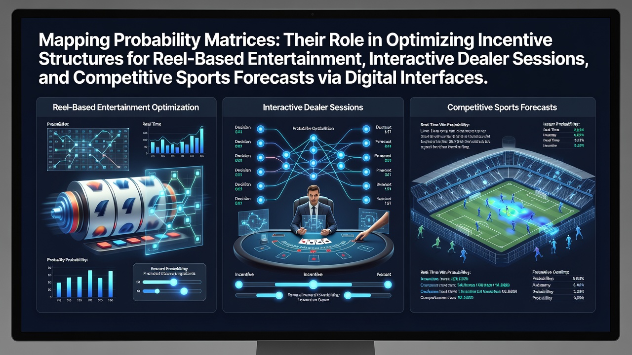 Diagram showing probability matrix structures applied to digital reel entertainment adn incentive optimization layers