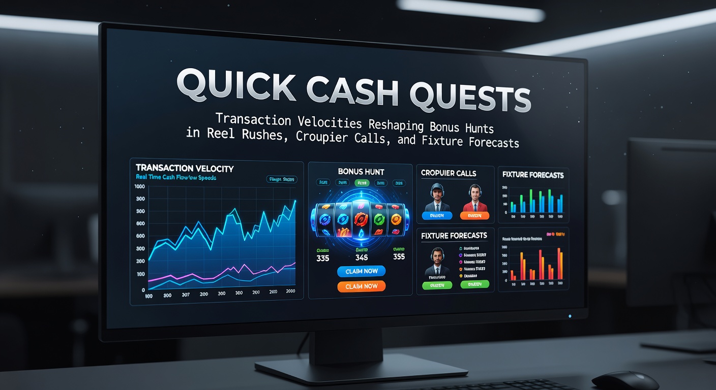 Dynamic graphic showing lightning-fast transaction arrows connecting wallets to slot reels, live dealer tables, and sports betting odds boards, highlighting quick cash flows in bonus pursuits